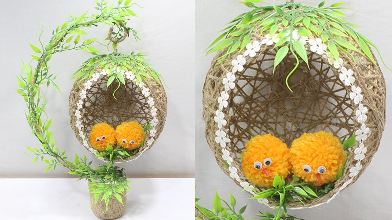 Jute craft Home decorating ideas handmade easy | Home decorate craft ideas